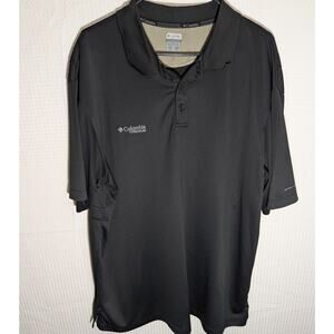 Columbia Titanium XXL Polo Shirt Mens Black Performance Golf Mesh Activewear